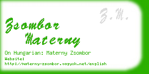 zsombor materny business card